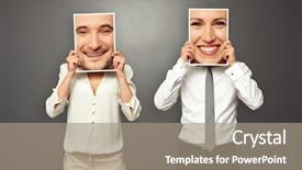  Presentation with faces - Presentation consisting of changement - man and woman changed their background and a coral colored foreground