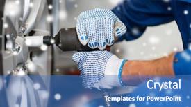  Presentation with mechanic car service repair maintenance - Presentation theme enhanced with changer - car service repair maintenance background and a teal colored foreground