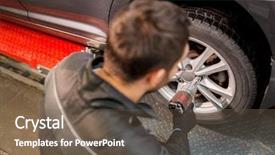  Presentation with mechanic car service repair maintenance - Beautiful PPT theme featuring changer - car service repair maintenance backdrop and a  colored foreground