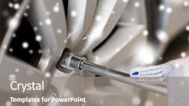  Presentation with mechanic car service repair maintenance - Presentation theme featuring changer - car service repair maintenance background and a  colored foreground