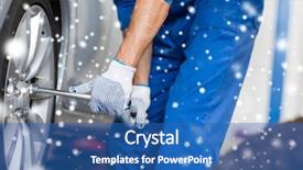  Presentation with mechanic car service repair maintenance - Amazing presentation design having changer - car service repair maintenance backdrop and a ocean colored foreground