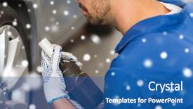  Presentation with mechanic car service repair maintenance - Beautiful slide set featuring changer - car service repair maintenance backdrop and a ocean colored foreground