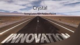  Presentation with innovation - Audience pleasing presentation theme consisting of changer - innovation written on desert road backdrop and a light gray colored foreground