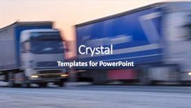  Presentation with trucks - Theme featuring changer - trucks on a highway background and a  colored foreground