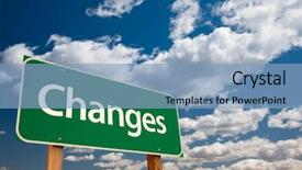  Presentation with change - Amazing slides having changes green road sign backdrop and a light blue colored foreground