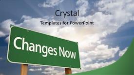  Presentation with sun rays on blue sky - Presentation theme enhanced with changes now green road sign background and a teal colored foreground