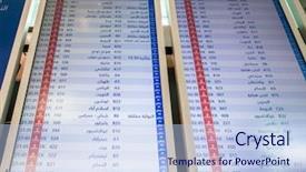  Presentation with changi airport - PPT theme featuring changi - airport board with depatures background and a light blue colored foreground