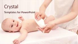  Presentation with diaper - Presentation theme having changing diaper to little baby background and a cream colored foreground