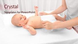  Presentation with mother baby - Theme featuring changing diaper to little baby background and a lemonade colored foreground