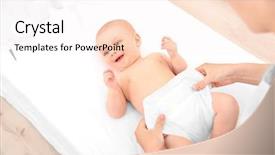 Presentation with diaper - Audience pleasing slides consisting of changing diaper to little baby backdrop and a sky blue colored foreground