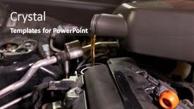  Presentation with car engine - Theme with changing-oil-in-a-car background and a tawny brown colored foreground