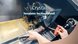  Presentation with lathe - Slides consisting of changing-the-tool-setup background and a ocean colored foreground