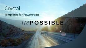  Presentation with mission impossible - PPT theme consisting of changing the word impossible background and a cool aqua colored foreground