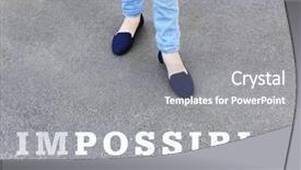  Presentation with asphalt road - PPT theme enhanced with changing the word impossible background and a gray colored foreground
