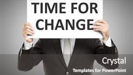  Presentation with business change - Presentation theme enhanced with changing times - business man holding a paper background and a dark gray colored foreground