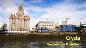  Presentation with culture - Presentation theme featuring changing waterfront of liverpool - european background and a tawny brown colored foreground