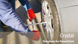  Presentation with wheel - Amazing theme having changing wheel after car breakdown backdrop and a coral colored foreground