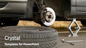  Presentation with car brake - PPT layouts enhanced with changing wheel on a car background and a dark gray colored foreground