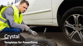  Presentation with roadside - Theme enhanced with changing wheel on a roadside background and a tawny brown colored foreground