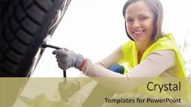  Presentation with roadside - Presentation design with changing wheel on a roadside background and a yellow colored foreground