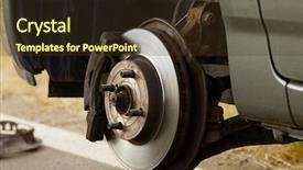  Presentation with car brake - Slide deck consisting of changing wheels on a car background and a tawny brown colored foreground