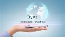  Presentation with news - Presentation theme consisting of news technology and environment concept background and a light blue colored foreground