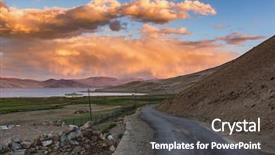  Presentation with village india - Amazing presentation theme having changtang plateau ladakh india backdrop and a dark gray colored foreground