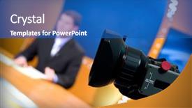  Presentation with speaker - Colorful presentation theme enhanced with news channel - recording in tv studio backdrop and a ocean colored foreground