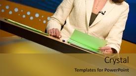  Presentation with news channel - Audience pleasing presentation consisting of news channel - recording in tv studio backdrop and a gold colored foreground