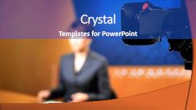  Presentation with recording - Slides having news channel - recording in tv studio background and a ocean colored foreground