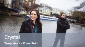  Presentation with town planning - Cool new presentation theme with channel partners - young couple portrait in candem backdrop and a gray colored foreground