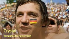  Presentation with flag - Presentation theme enhanced with chant - close up of fan background and a tawny brown colored foreground