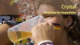  Presentation with german - Presentation design consisting of chant - drinking german fan background and a  colored foreground