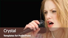  Presentation with black woman - Presentation theme enhanced with chant - woman singing while frowning background and a  colored foreground
