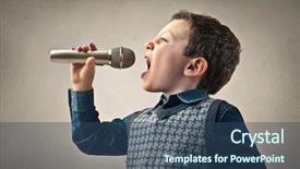  Presentation with singer - Colorful presentation design enhanced with chant - young singer backdrop and a ocean colored foreground