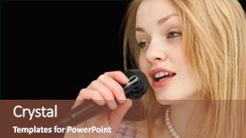  Presentation with white pigeon against the blue - PPT theme featuring chant - young woman singing against white background and a  colored foreground
