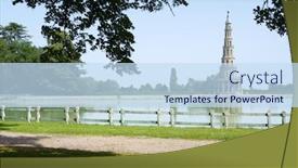  Presentation with france - Beautiful presentation theme featuring chanteloup-pagoda-amboise-loire-valley backdrop and a sky blue colored foreground