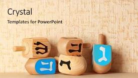  Presentation with hanukkah - Audience pleasing presentation theme consisting of hanuka - dreidels for hanukkah on light backdrop and a lemonade colored foreground