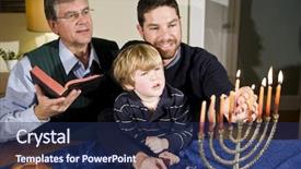  Presentation with grandfather - Presentation design enhanced with jewish man - four year old boy background and a navy blue colored foreground