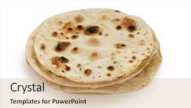  Presentation with indian - Presentation design with chapati indian unleavened flatbread background and a coral colored foreground