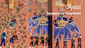  Presentation with red - Audience pleasing presentation theme consisting of chapel at wat xieng thong backdrop and a coral colored foreground