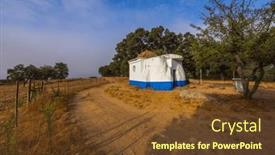  Presentation with stones - Slide deck enhanced with chapel-from-dolmen-stones-sao and a tawny brown colored foreground