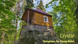  Presentation with monastery - Audience pleasing theme consisting of chapel-in-konevsky-monastery backdrop and a tawny brown colored foreground