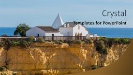  Presentation with algarve - Presentation design consisting of chapel-in-the-cliffs background and a light blue colored foreground