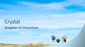  Presentation with region 3 - Beautiful PPT theme featuring chapel near konice znojmo region backdrop and a sky blue colored foreground