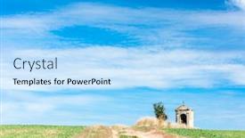  Presentation with chapel st peter - Beautiful PPT theme featuring chapel-near-konice-znojmo-region backdrop and a light blue colored foreground