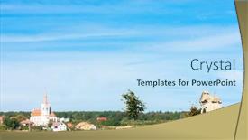  Presentation with czech republic - Slide deck having chapel-near-konice-znojmo-region background and a sky blue colored foreground