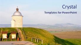  Presentation with czech republic - Audience pleasing presentation theme consisting of chapel near velke bilovice czech backdrop and a sky blue colored foreground