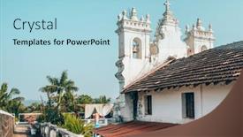  Presentation with colonial - Slide set featuring chapel-of-our-lady background and a light blue colored foreground