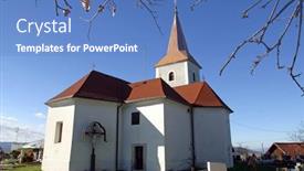  Presentation with croatia - Audience pleasing presentation theme consisting of chapel-of-the-holy-cross backdrop and a teal colored foreground